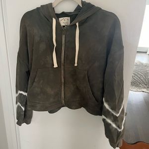 Electric & Rose Green Tie-Dye Zip Up Hoodie